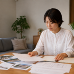 住まいの希望を資料とノートに整理する様子のイメージ